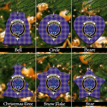 Ochterlony Tartan Christmas Ceramic Ornaments with Family Crest