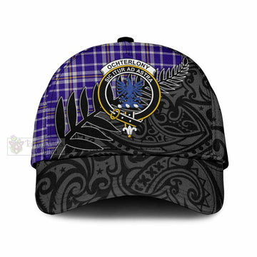 Ochterlony Tartan Classic Cap with New Zealand Silver Fern Half Style