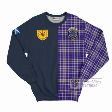 Ochterlony Tartan Sweatshirt Alba with Scottish Lion Royal Arm Half Style