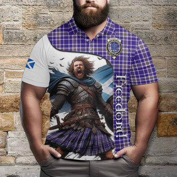 Ochterlony Crest Tartan Polo Shirt Inspired by the Freedom of Scottish Warrior