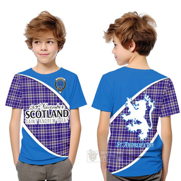 Ochterlony Family Crest Tartan Kid T-Shirt Celebrate Saint Andrew's Day in Style