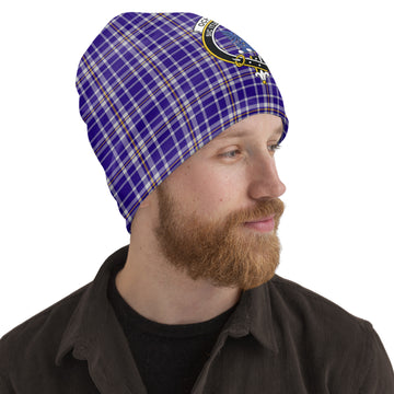 Ochterlony Tartan Beanies Hat with Family Crest