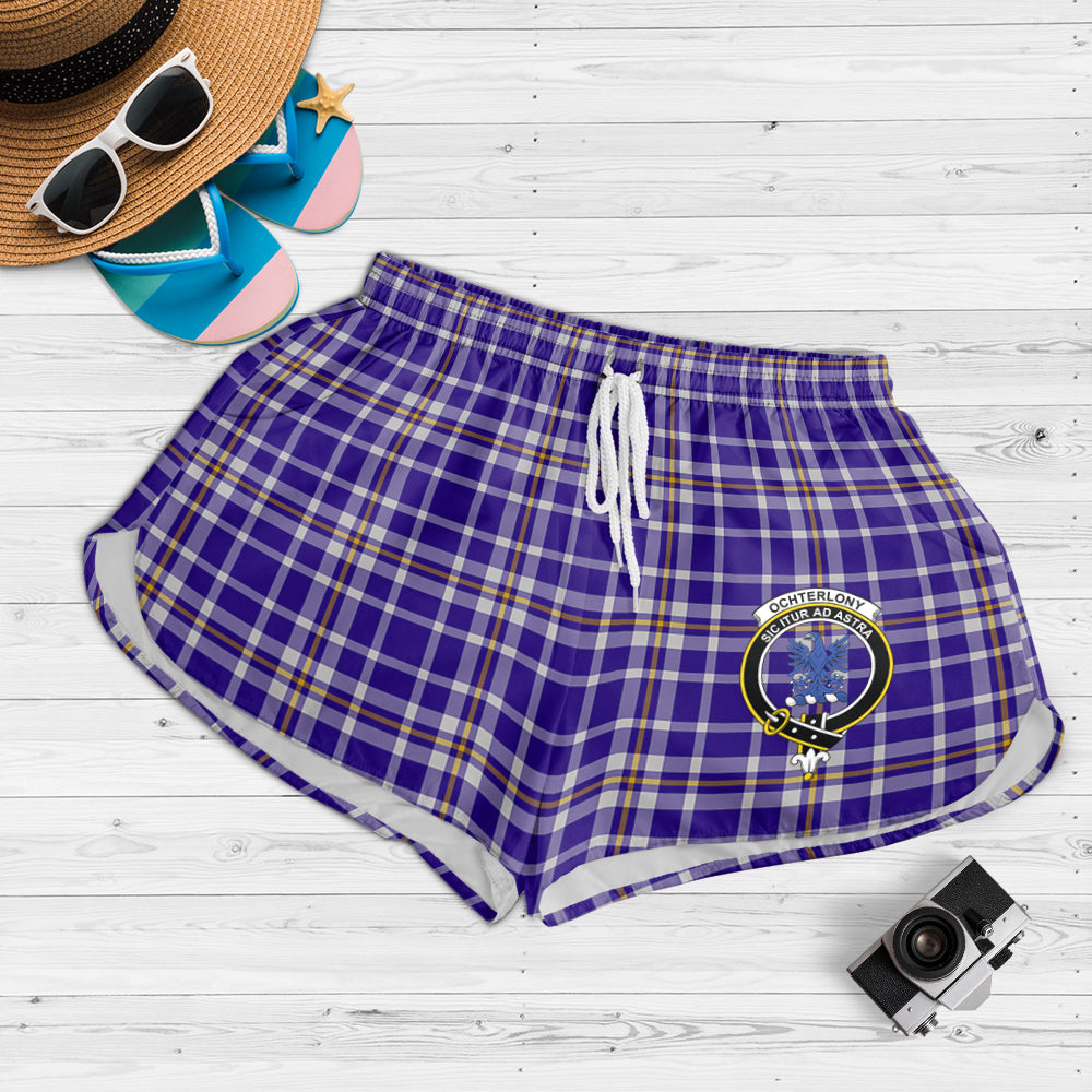 ochterlony-tartan-womens-shorts-with-family-crest