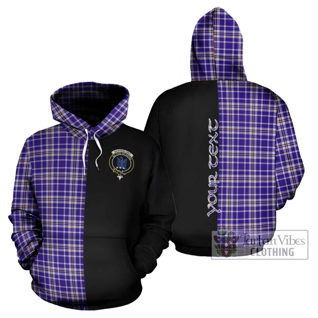 Ochterlony Tartan Hoodie with Family Crest and Half Of Me Style Zip Hoodie - Tartanvibesclothing Shop