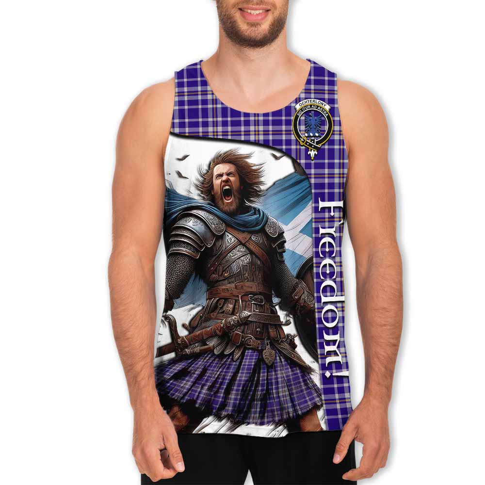 Tartan Vibes Clothing Ochterlony Crest Tartan Men's Tank Top Inspired by the Freedom of Scottish Warrior