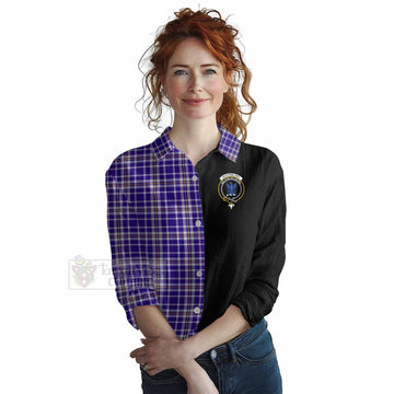 Ochterlony Tartan Women's Casual Shirt with Family Crest and Half Of Me Style