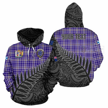 Ochterlony Crest Tartan Hoodie with New Zealand Silver Fern Half Style