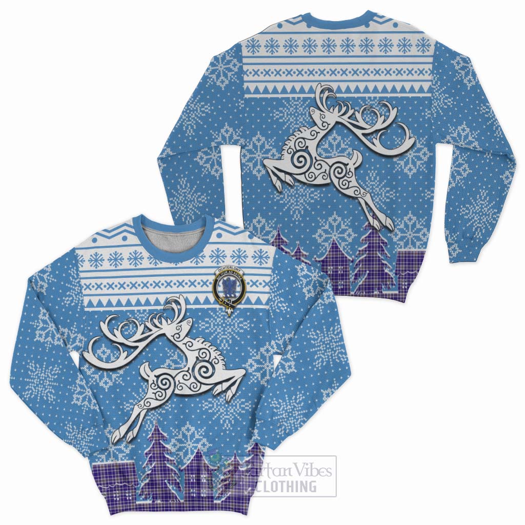 Tartan Vibes Clothing Ochterlony Clan Christmas Sweatshirt Celtic Reindeer Style