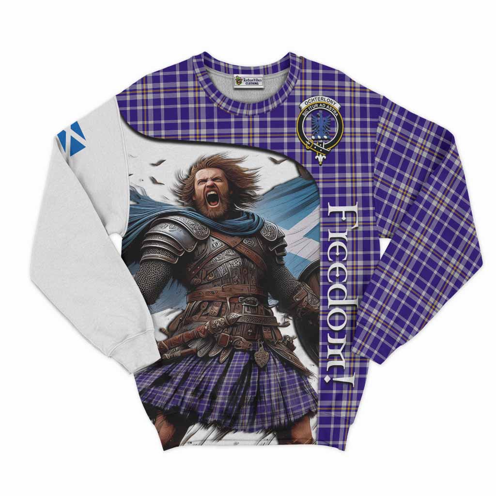 Tartan Vibes Clothing Ochterlony Crest Tartan Sweatshirt Inspired by the Freedom of Scottish Warrior