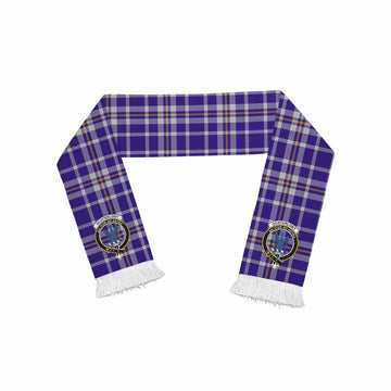 Ochterlony Tartan Ruffneck Scarf with Family Crest One Size 67.7*6.7 inches - Tartan Vibes Clothing
