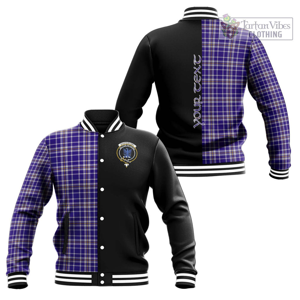 Ochterlony Tartan Baseball Jacket with Family Crest and Half Of Me Style Unisex - Tartanvibesclothing Shop