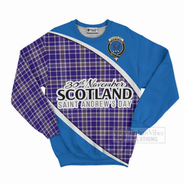 Ochterlony Family Crest Tartan Sweatshirt Celebrate Saint Andrew's Day in Style