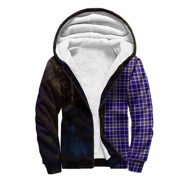 Ochterlony Tartan Family Crest Sherpa Hoodie Alba Gu Brath Be Brave Lion Ancient Style Unisex S - Tartan Vibes Clothing