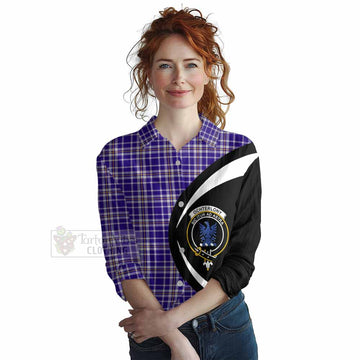 Ochterlony Tartan Women's Casual Shirt with Family Crest Circle Style