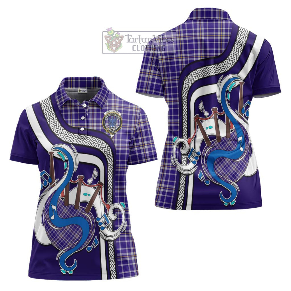 Ochterlony Tartan Women's Polo Shirt with Epic Bagpipe Style Women - Tartanvibesclothing Shop