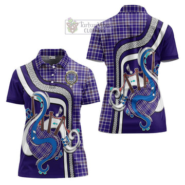 Ochterlony Tartan Women's Polo Shirt with Epic Bagpipe Style