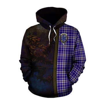 Ochterlony Tartan Family Crest Cotton Hoodie Alba Gu Brath Be Brave Lion Ancient Style Pullover Hoodie XS - Tartan Vibes Clothing