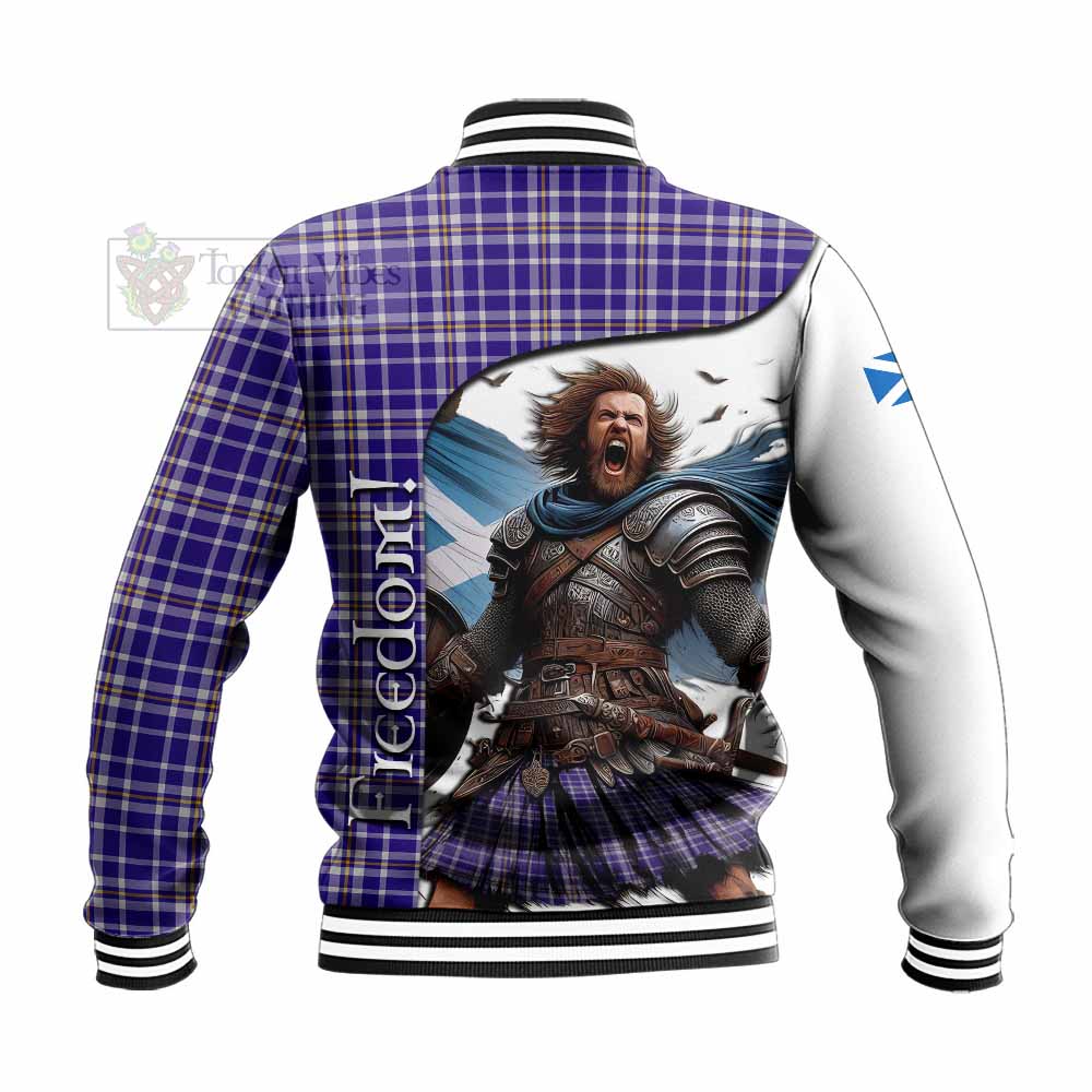 Tartan Vibes Clothing Ochterlony Crest Tartan Baseball Jacket Inspired by the Freedom of Scottish Warrior