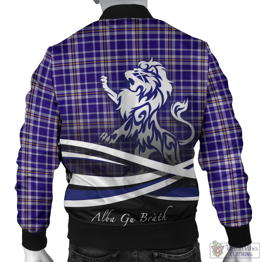 Tartan Vibes Clothing Ochterlony Tartan Bomber Jacket with Alba Gu Brath Regal Lion Emblem