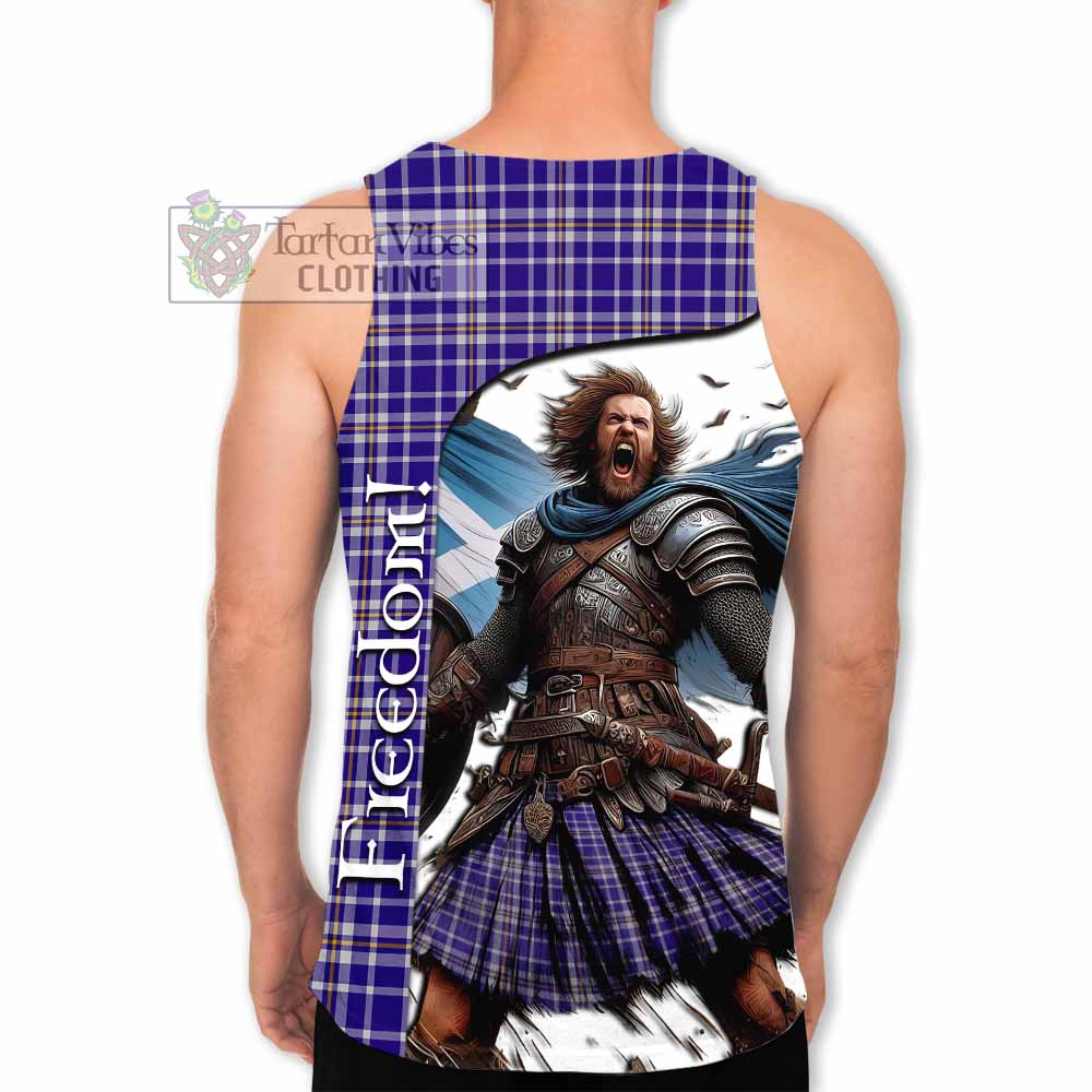 Tartan Vibes Clothing Ochterlony Crest Tartan Men's Tank Top Inspired by the Freedom of Scottish Warrior