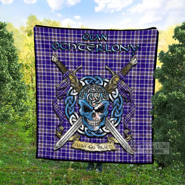 Ochterlony Tartan Quilt with Celtic Skull Alba Gu Brath Style