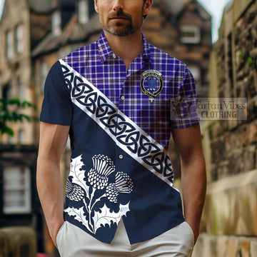 Ochterlony Tartan Hawaiian Shirt Featuring Thistle and Scotland Map - Tartan Vibes Clothing