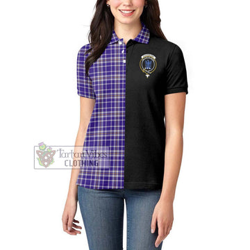 Ochterlony Tartan Women's Polo Shirt with Family Crest and Half Of Me Style