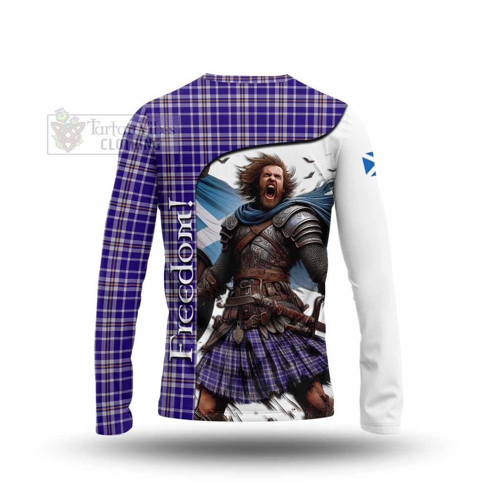 Tartan Vibes Clothing Ochterlony Crest Tartan Long Sleeve T-Shirt Inspired by the Freedom of Scottish Warrior