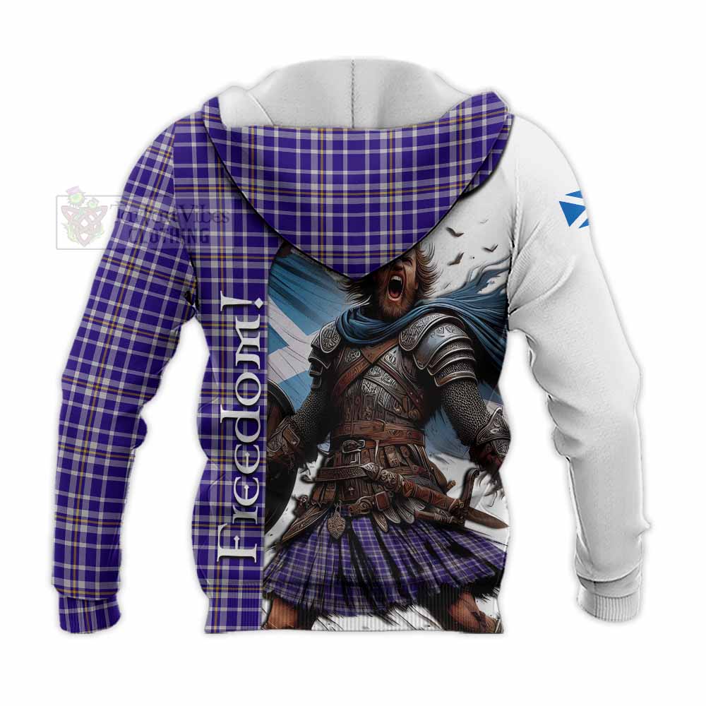 Tartan Vibes Clothing Ochterlony Crest Tartan Knitted Hoodie Inspired by the Freedom of Scottish Warrior