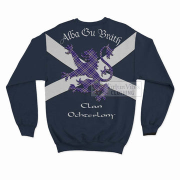 Ochterlony Tartan Lion Rampant Sweatshirt  Proudly Display Your Heritage with Alba Gu Brath and Clan Name