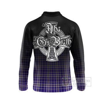 Ochterlony Tartan Long Sleeve Polo Shirt Featuring Alba Gu Brath Family Crest Celtic Inspired - Tartan Vibes Clothing
