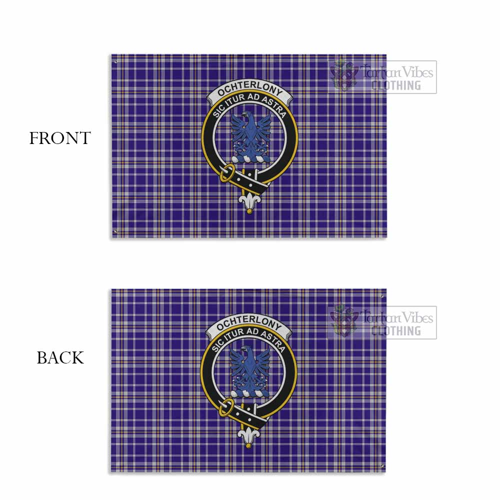 Tartan Vibes Clothing Ochterlony Tartan House Flag with Family Crest