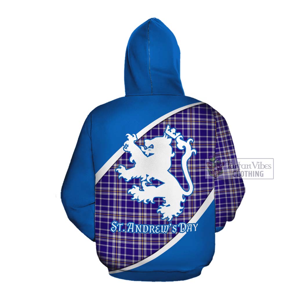 Tartan Vibes Clothing Ochterlony Family Crest Tartan Cotton Hoodie Celebrate Saint Andrew's Day in Style