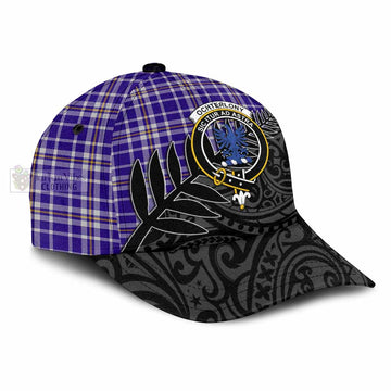 Ochterlony Tartan Classic Cap with New Zealand Silver Fern Half Style