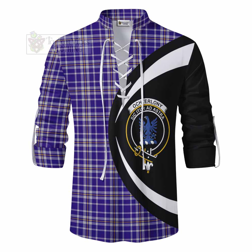 Tartan Vibes Clothing Ochterlony Tartan Ghillie Kilt Shirt with Family Crest Circle Style