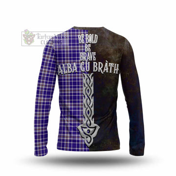 Ochterlony Tartan Family Crest Long Sleeve T-Shirt Alba Gu Brath Be Brave Lion Ancient Style - Tartan Vibes Clothing