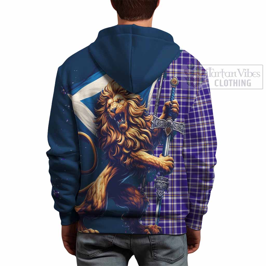 Tartan Vibes Clothing Ochterlony Tartan Family Crest Hoodie with Scottish Majestic Lion