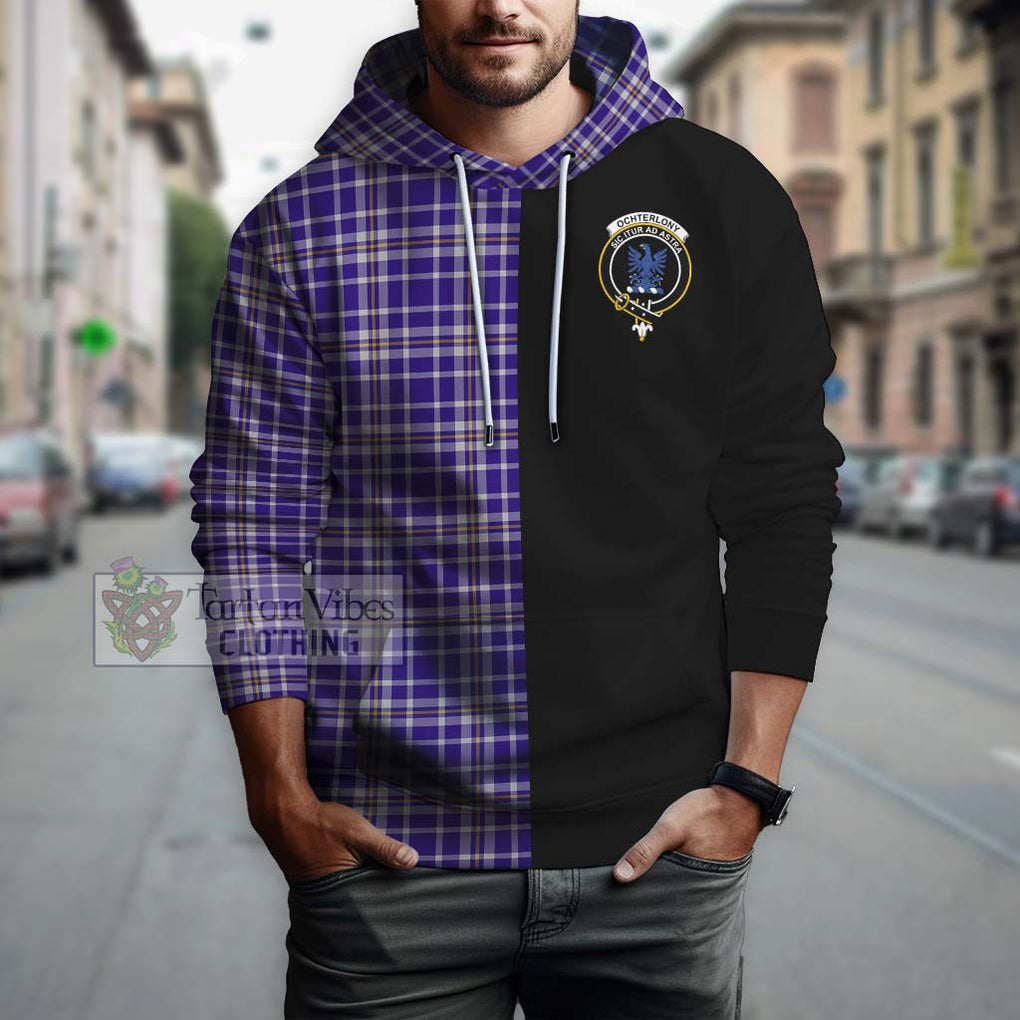 Ochterlony Tartan Hoodie with Family Crest and Half Of Me Style - Tartanvibesclothing Shop