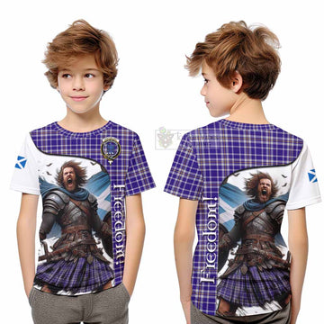 Ochterlony Crest Tartan Kid T-Shirt Inspired by the Freedom of Scottish Warrior