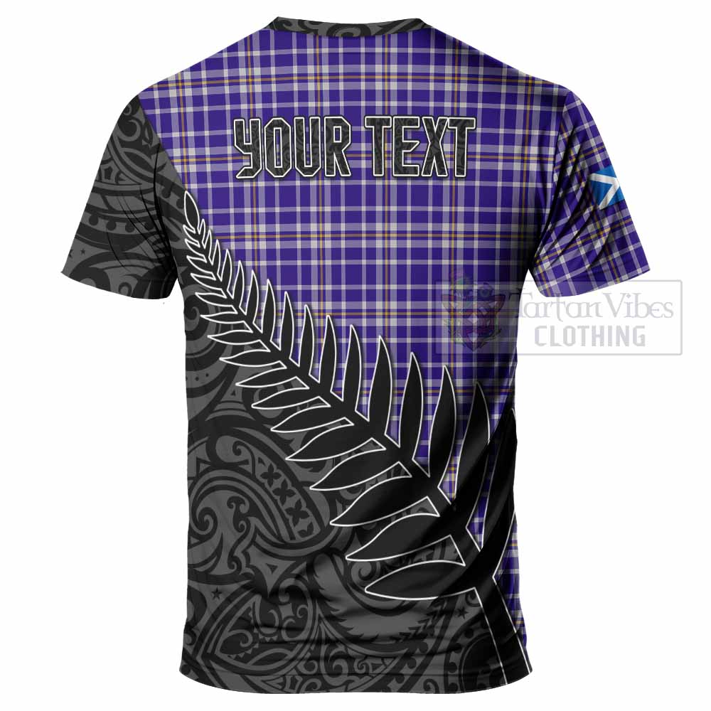 Tartan Vibes Clothing Ochterlony Crest Tartan T-Shirt with New Zealand Silver Fern Half Style