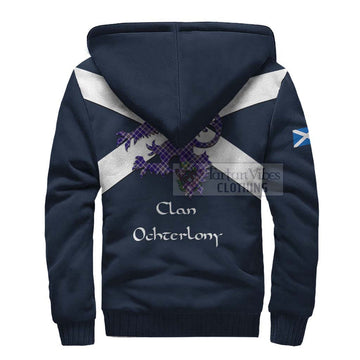 Ochterlony Tartan Lion Rampant Sherpa Hoodie  Proudly Display Your Heritage with Alba Gu Brath and Clan Name