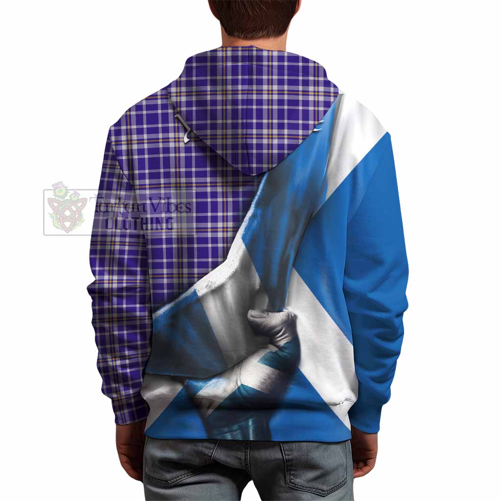 Tartan Vibes Clothing Ochterlony Tartan Hoodie with Family Crest Scotland Patriotic Style