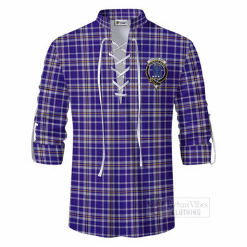 Ochterlony Tartan Ghillie Kilt Shirt with Family Crest DNA In Me Style