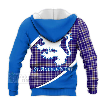 Ochterlony Family Crest Tartan Knitted Hoodie Celebrate Saint Andrew's Day in Style