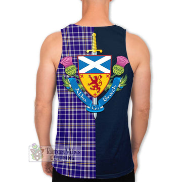 Ochterlony Tartan Men's Tank Top Alba with Scottish Lion Royal Arm Half Style