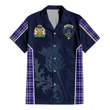 Ochterlony Tartan Hawaiian Shirt with Family Crest and Scottish Thistle Vibes Sport Style - Tartan Vibes Clothing