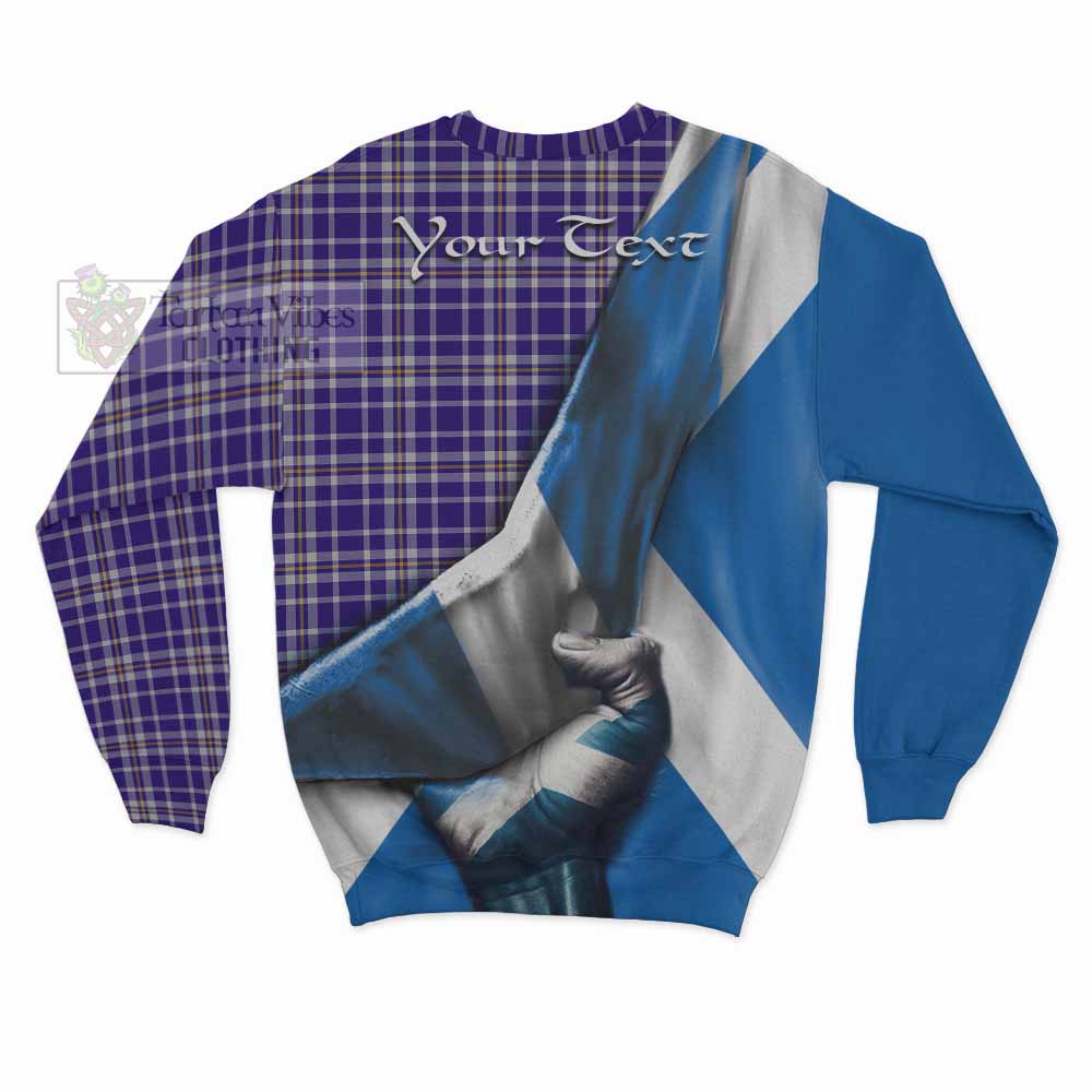 Tartan Vibes Clothing Ochterlony Tartan Sweatshirt with Family Crest Scotland Patriotic Style