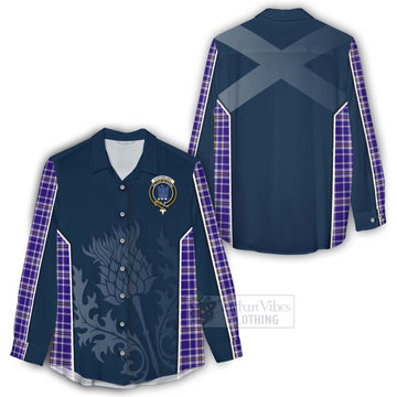 Ochterlony Tartan Women's Casual Shirt with Family Crest and Scottish Thistle Vibes Sport Style