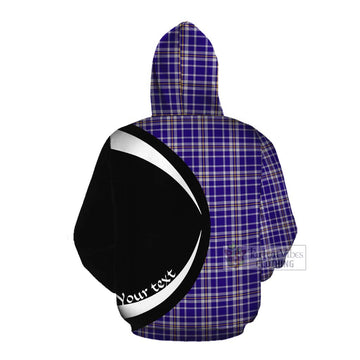 Ochterlony Tartan Cotton Hoodie with Family Crest Circle Style