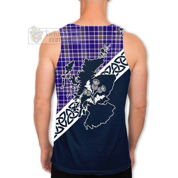 Ochterlony Tartan Men's Tank Top Featuring Thistle and Scotland Map